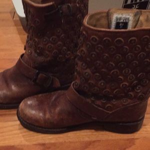 Frye boots distressed look